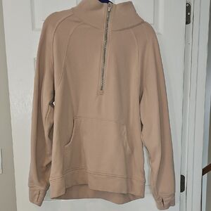 Women's Tan Half-Zip Sweater